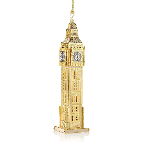 24K Gold Big Ben Christmas Ornament by The London Christmas Company - detailed hanging ornament replica of London’s iconic clock tower. 